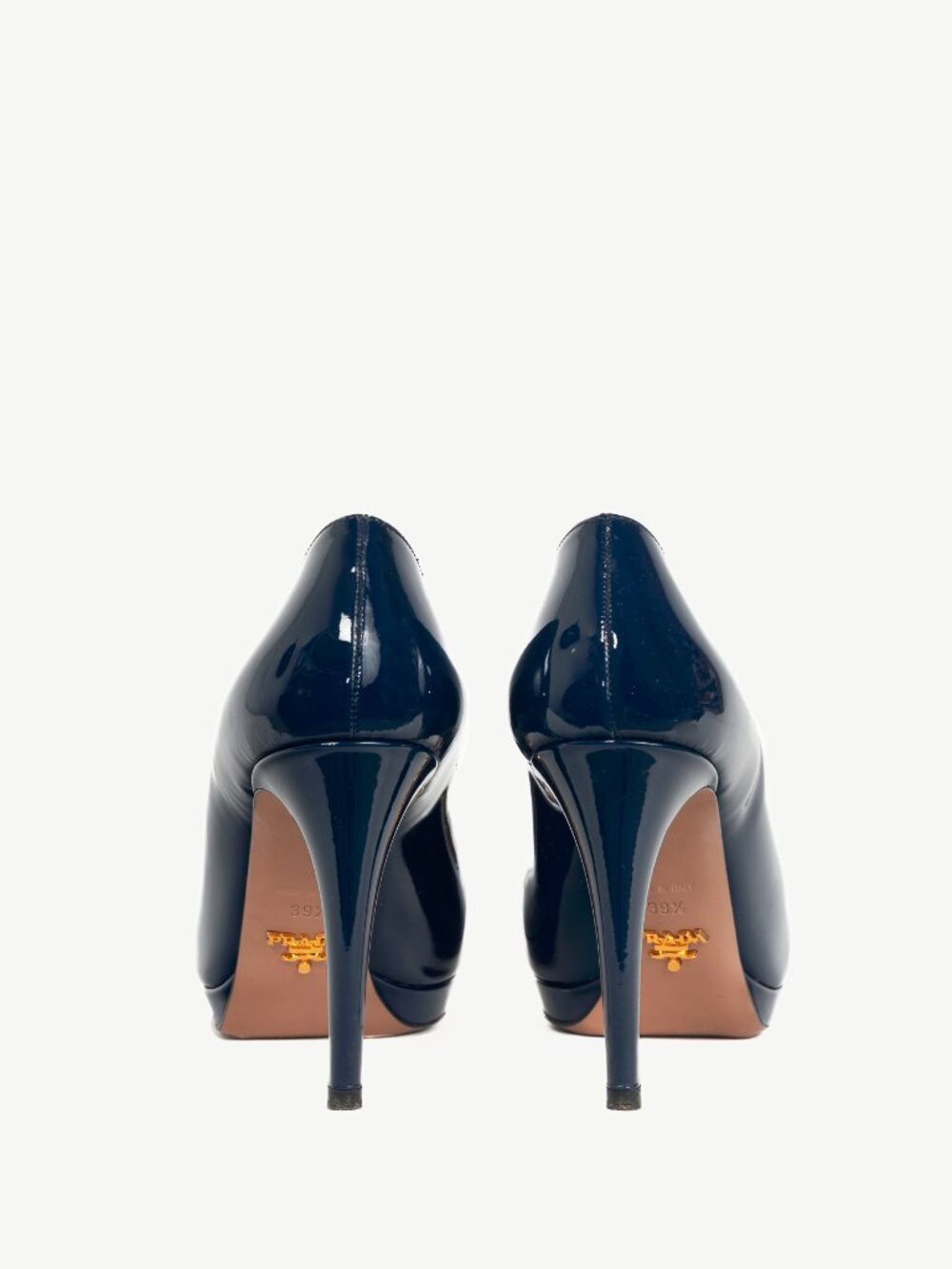 Prada Blue Patent Leather Platform Pumps - Picture 3 of 8